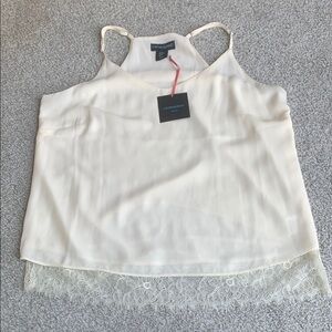 NWT Cynthia Rowley Cream Lace Trim Cami Top size M
